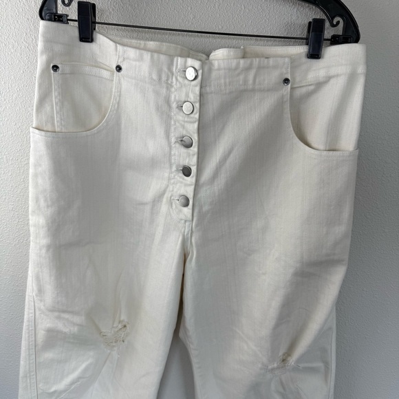 RACHEL COMEY Wilkes Pant Dirty White Distressed Designer Casual Women’s 12 - Picture 4 of 16